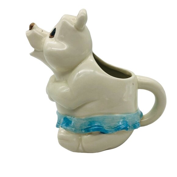Vintage Quon Quon Dancing Polar Bear Ceramic Creamer Pitcher Tutu Japan - Picture 3 of 11